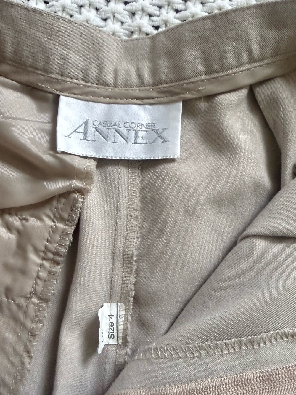 Casual Corner Annex Vintage high-waisted women pants Beige / Light Taupe size 4 - Picture 5 of 11
